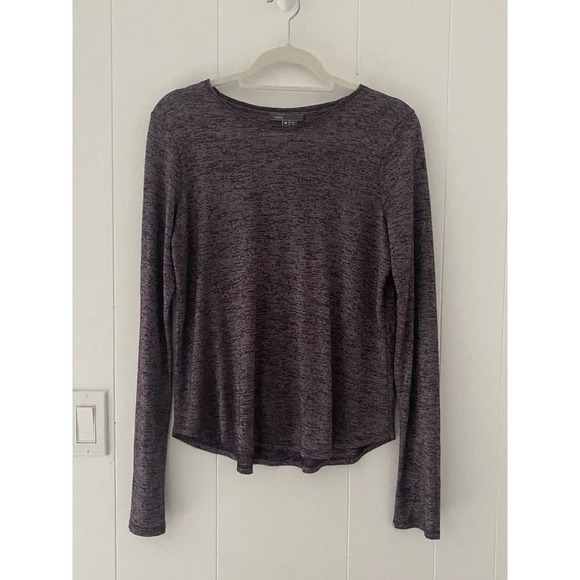 Vince Tops - Vince Purple Metallic Heathered Long Sleeve Crew Neck Top Womens M